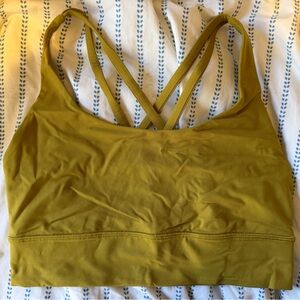 lululemon long line energy bra auric gold